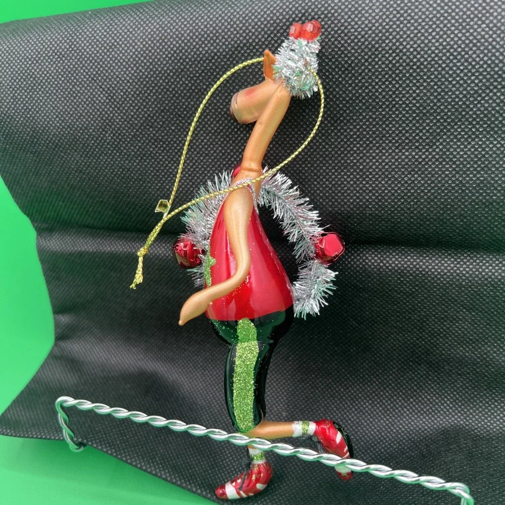 Christmas Elk Dancing Christmas Tree Ornament With Glitter Pants 6